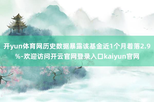 开yun体育网历史数据暴露该基金近1个月着落2.9%-欢迎访问开云官网登录入口kaiyun官网