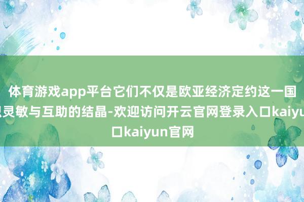 体育游戏app平台它们不仅是欧亚经济定约这一国际组织灵敏与互助的结晶-欢迎访问开云官网登录入口kaiyun官网